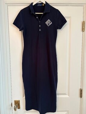 Beaded Crest Polo Dress